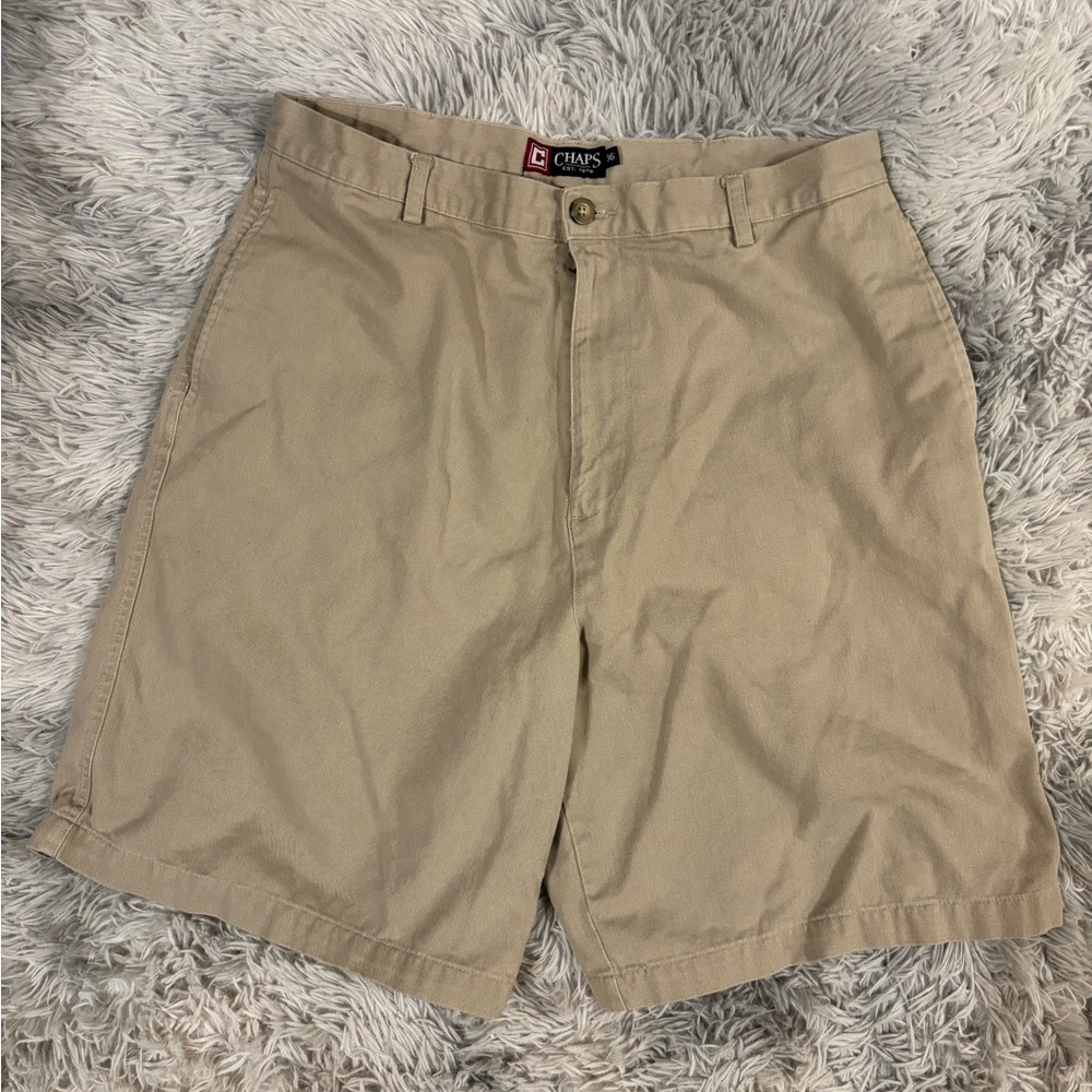 Chaps Men's Khaki Flat Front Shorts